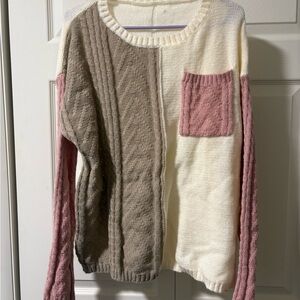 Colorblock Sweater with Pocket